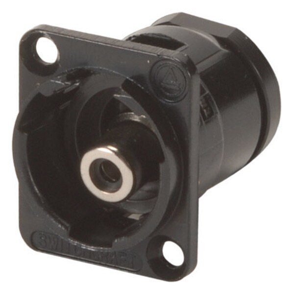 Main product image for Switchcraft EHRCA2BX RCA Feedthru Jack Black w/4- 093-404